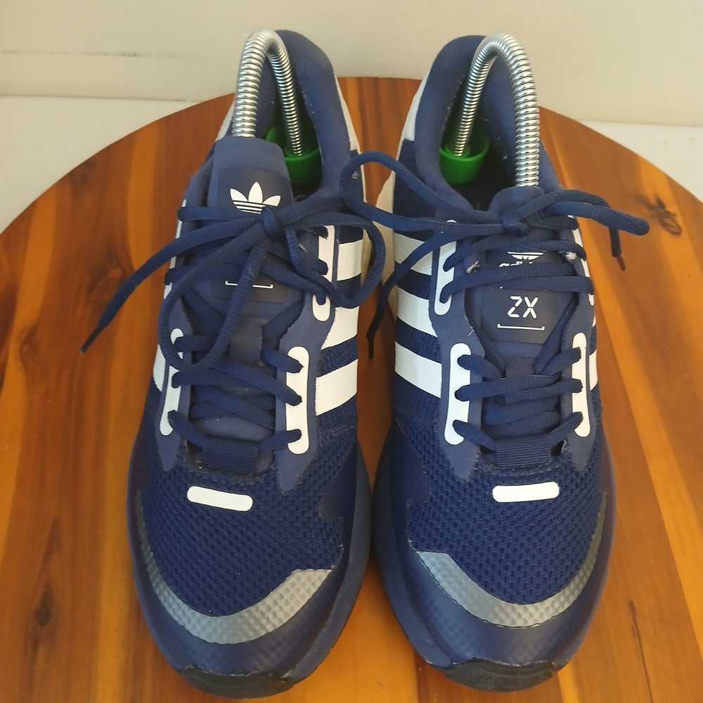 Adidas ZX 1K Boost Mens 7 Navy Blue Running Shoes Sneakers H68719 - Picture 2 of 8